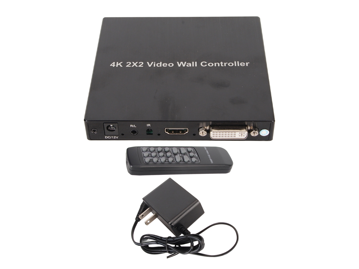 Controlador De Pared De Video 4k 2x2 Tv Splicer 1 Entrada 4 Salidas Giratorio 180° Enchufe Us