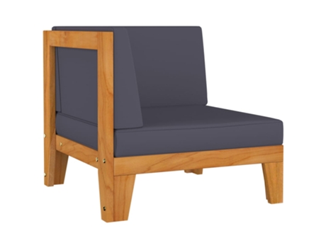Sofá de esquina seccional y cojines gris oscuro madera acacia 68,5 x 68,5 x 62 cm MAISON EXCLUSIVE