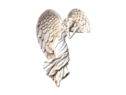 Escultura de ala de ángel para el marco de la puerta izquierda