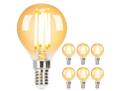 Paquete de 6 bombillas LED E14 Vintage G45 Retro 2700k 4w Blanco cálido Zmh