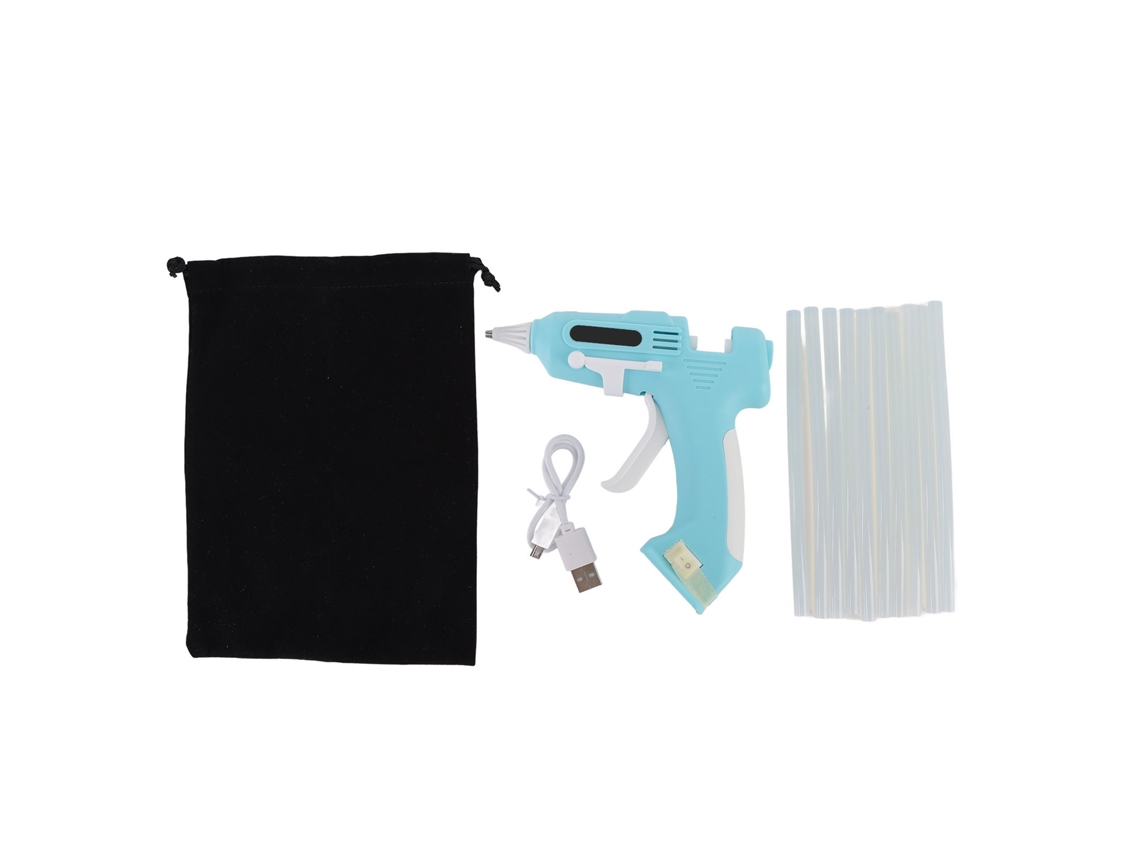 Kit De Pistola De Pegamento Caliente Eléctrica Inalámbrica Con 10 Barras De Pegamento De Alta Adherencia De 7 Mm Para El Hogar Y Manualidades - Verde