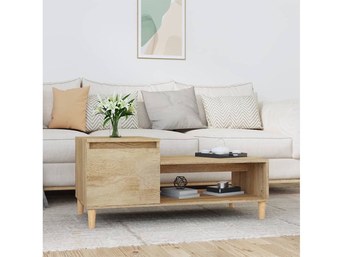 Mesa de Centro Apoyo 100X50X45 cm Derivados Madera Roble Sonoma