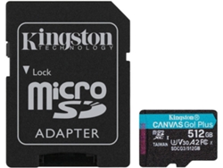 Tarjeta de Memoria MicroSDXC KINGSTON Canvas Go Plus (512 GB - 170 MB/s)