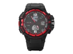 Reloj Deportivo Digital Para Hombre, Resistente Al Agua, Nuevo Diseño, Correa De Pu Roja.