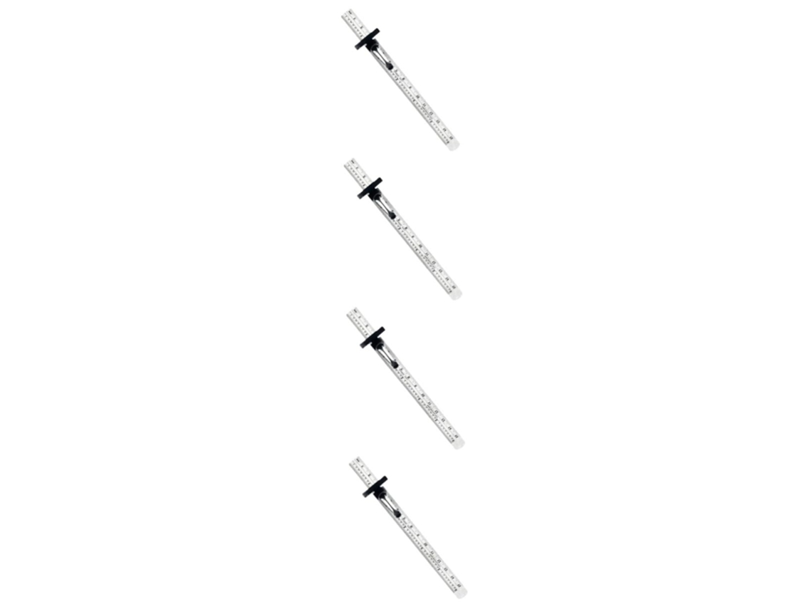 Juego De 4 Herramientas De Medición Portátiles De Acero Inoxidable Con Regla Y Clip Desmontable.