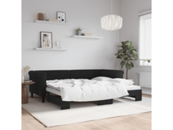 Sofá Cama Nido Terciopelo Negro 90x200 Cm