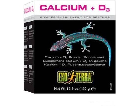 Complemento Alimenticio de Reptiles EXO TERRA Polvo de Calcio y Vitamina D3 (90g)