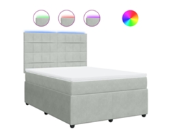 Maison Exclusive - Cama Box Spring Con Colchón Terciopelo Gris Claro 140x200 Cm