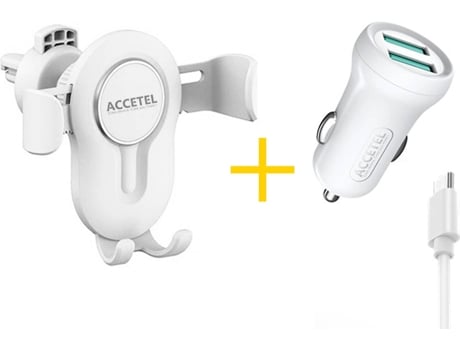 Kit Cargador Auto para Samsung Galaxy S20 FE 5G ACCETEL SP118 (2.4A - Type C - Blanco)