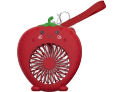 Mini Ventilador Portátil Recargable Usb Con Forma De Fresa, 3 Velocidades Y Funcionamiento Silencioso.
