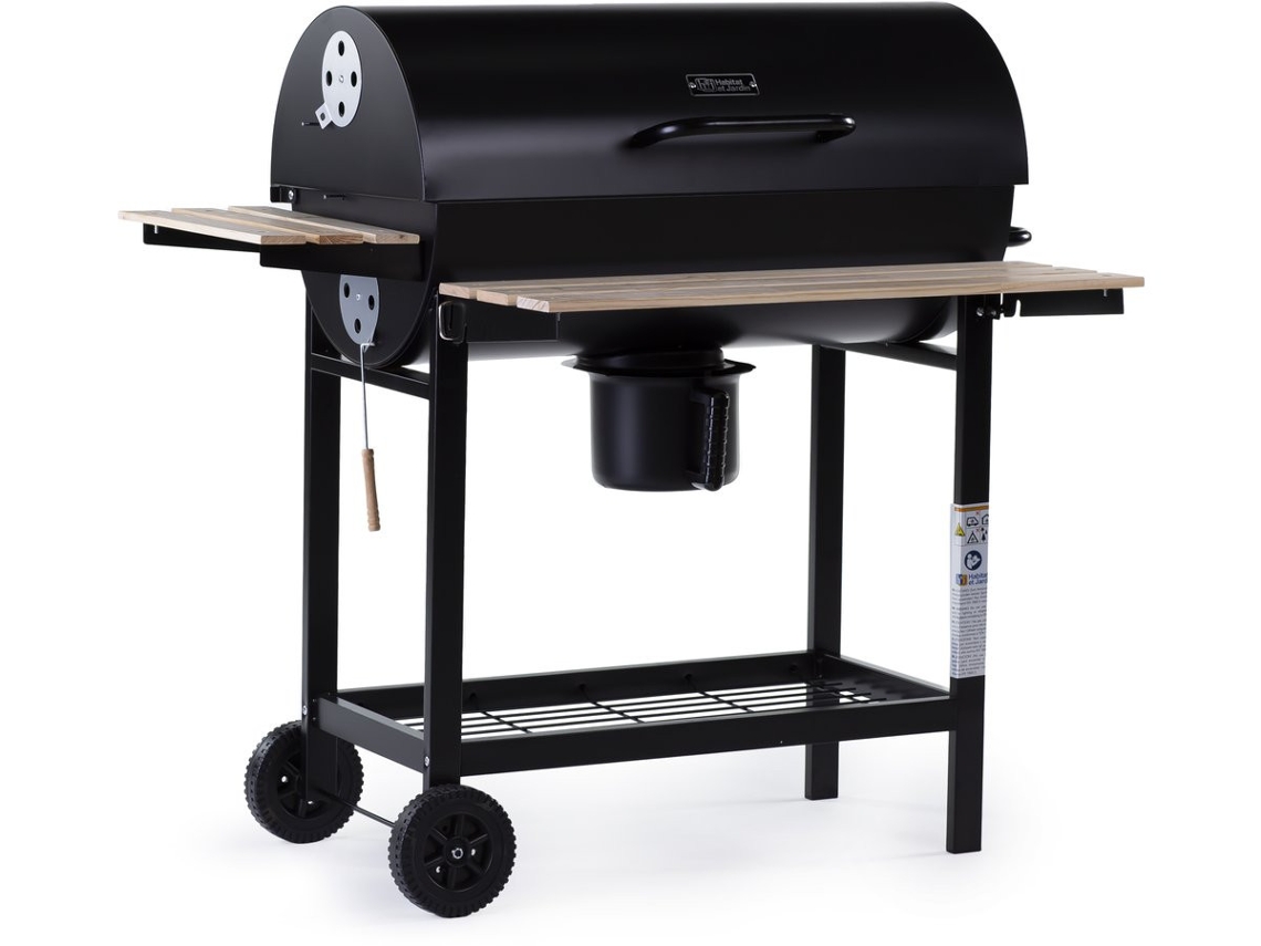 Barbacoa HABITAT ET JARDIN King (Negro - Acero - 95x63x105 cm)