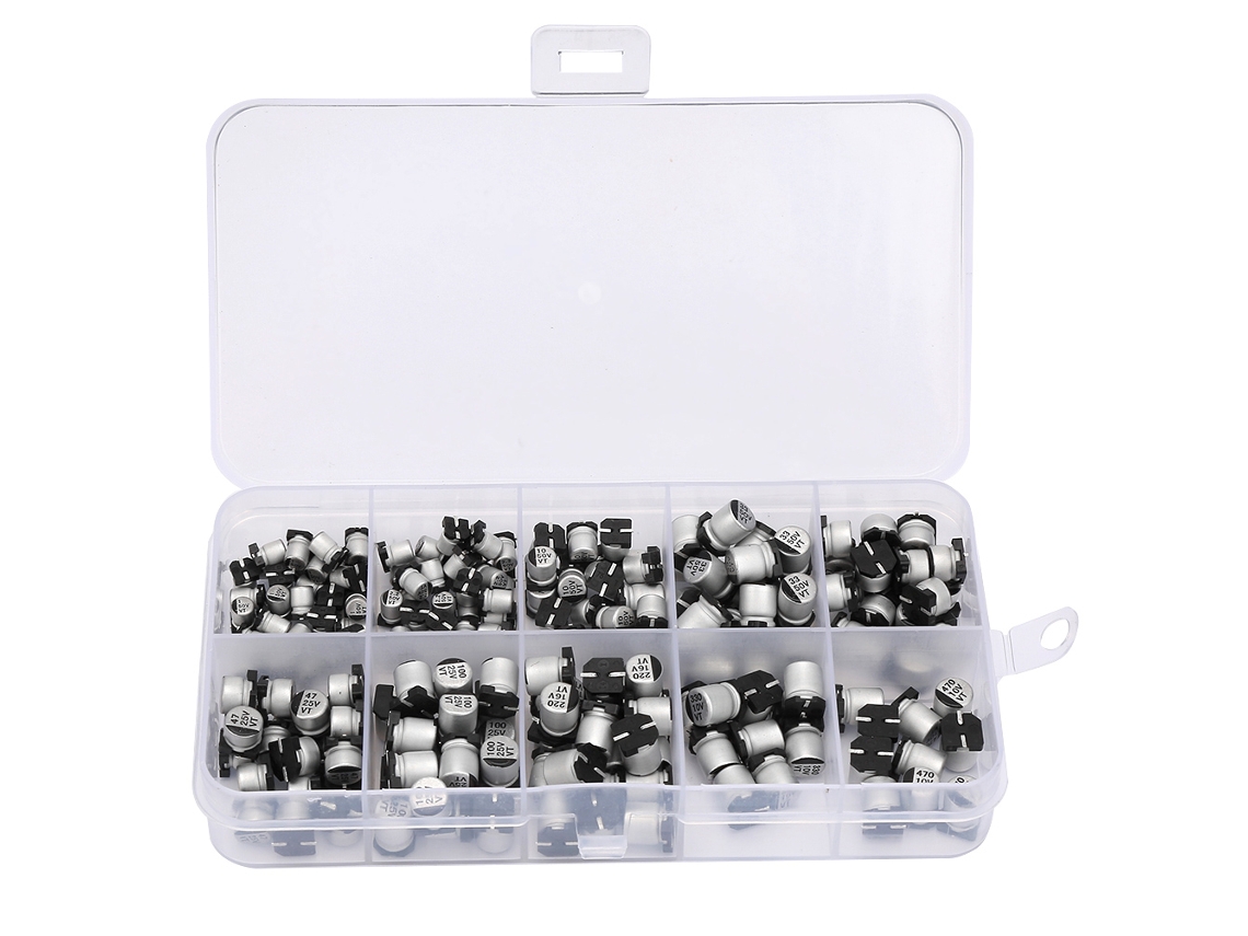 Juego De 200 Condensadores Electrolíticos Smd De 10-50 V Y 1 Μf-470 Μf Para Electrónica.