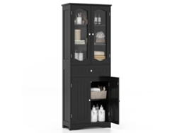 Armario de baño NORTHIX con 4 puertas y cajón, negro.