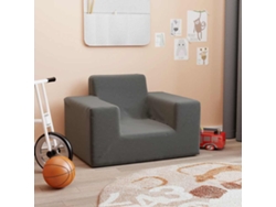 Sofá Para Niños | Sofá Infantil Felpa Suave Gris Antracita Wsd490860