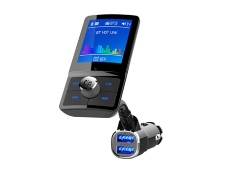 Bluetooth 5.0 Car Kit Manos libres Soporte Multi Idioma Gran pantalla a color AUX Audio Receptor Reproductor de MP3 Transmisor FM (Negro) ENZONS
