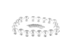 20 Pomos Redondos De Cristal Para Puertas De Armarios Y Cajones, De Aluminio, Para Cocina Y Baño.