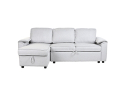 Sofa Cama Poliester Gris Claro 220x153x88cm