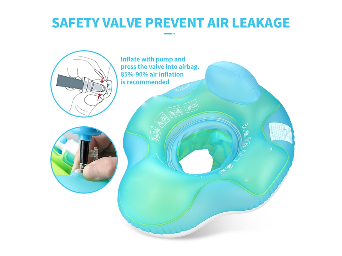 Flutuador Inflável Para Bebê 1-6 Anos Com Assento De Malha E Bomba De Ar Azul/amarelo