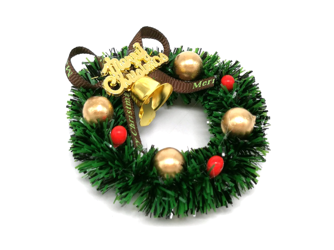 Corona Navideña En Miniatura De 6 Cm, Accesorio Para Casa De Muñecas, Decoración Festiva Para Jardín.