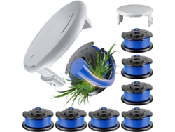 Paquete De 8 Carretes De Hilo Con 2 Tapas Para Desbrozadora Ryobi Ac14rl3a/ac14hca Henten Home