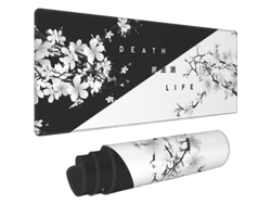 Alfombrilla De Ratón Con Diseño De Flor De Cerezo, Blanco Y Negro, 300x800x3 Mm, Grande, Antideslizante, Supersuave