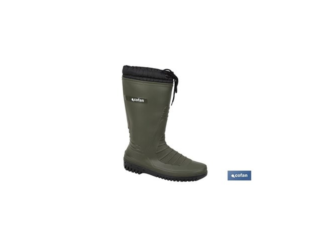 Botas De Agua Con Forro Polar Talla 42 Fabricadas En Pvc Color Verde