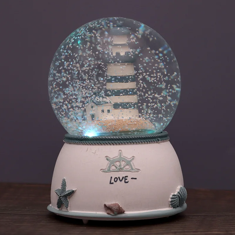 Caja de música flotante con copo de nieve y bola de cristal, regalo de San Valentín MDUG (Estilo 3)