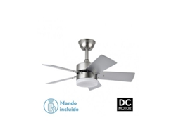 Ventilador Dc Marta 36w Niquel 5 Aspas Rev. Haya/plata 41x76d 3240lm con Remoto, Memoria Y Temporizador 3000k,4000k,6000k FABRILAMP