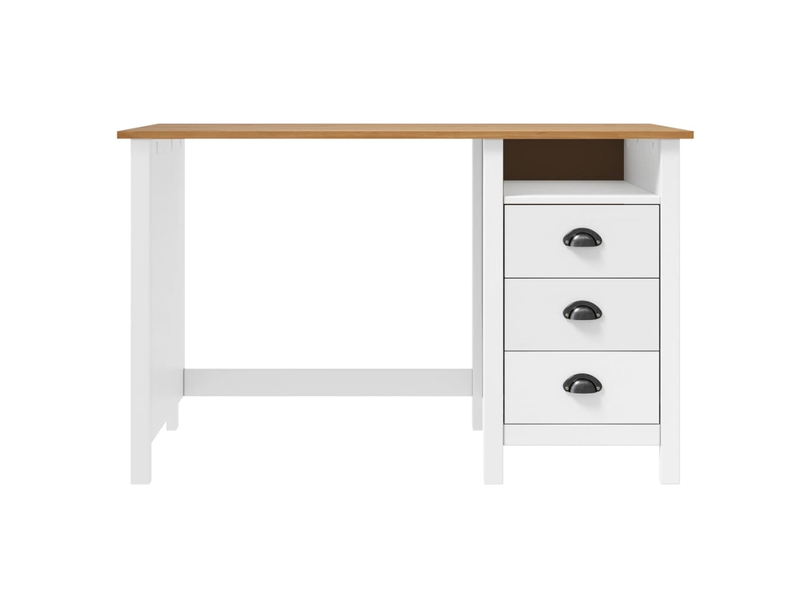 Escritorio | Mesa De Trabajo Hill Con 3 Cajones Madera De Pino 120x50x74 Cm