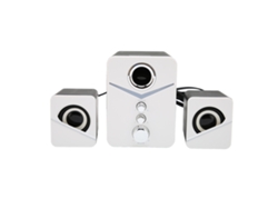 Altavoz Bluetooth D-221 De 2.1 Canales Con Graves Profundos, Mini, Para Ordenador De Sobremesa, Blanco.