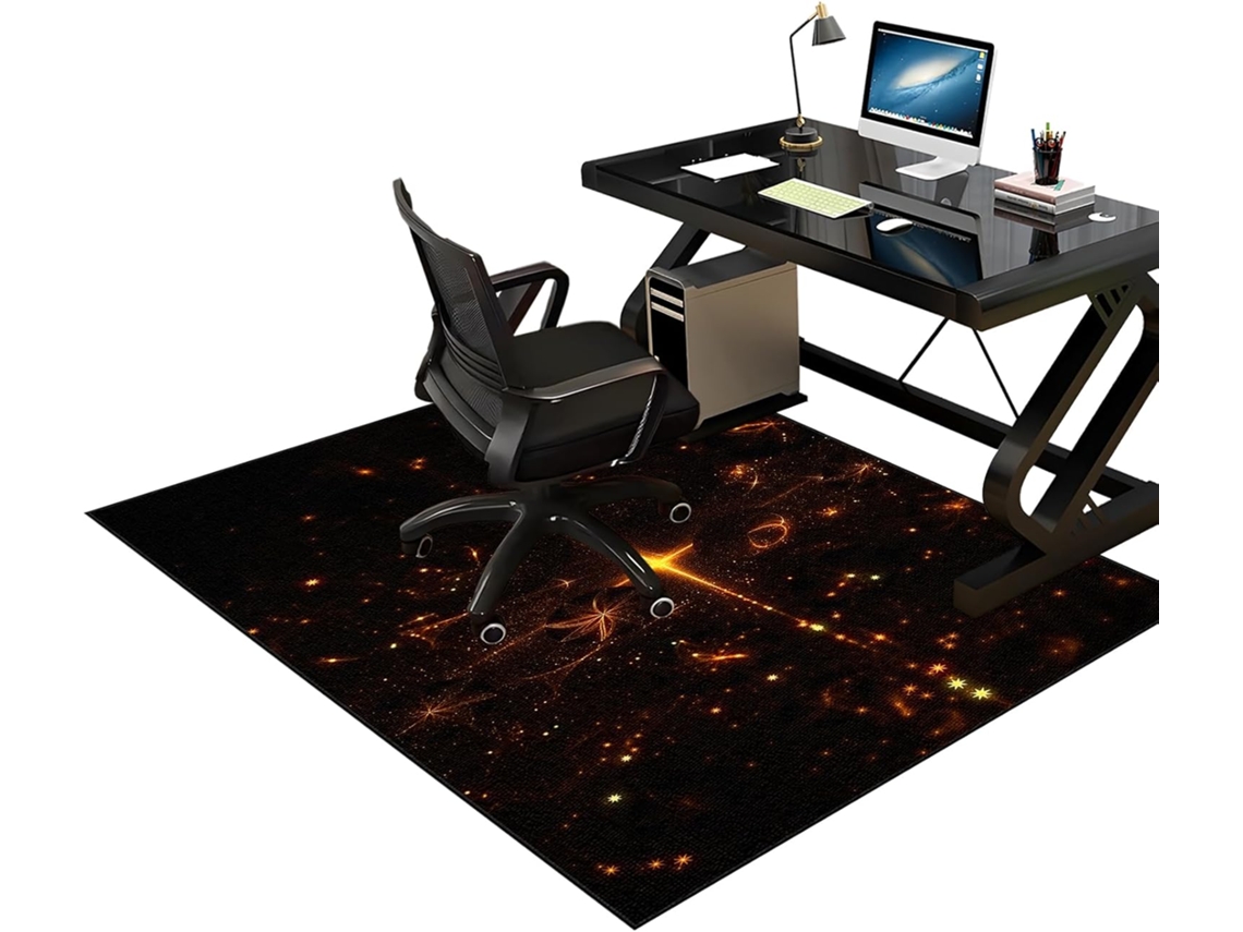 Alfombrilla para silla/protector de suelo, antideslizante, 70 x 120 cm, de madera, giratoria, para oficina o videojuegos.