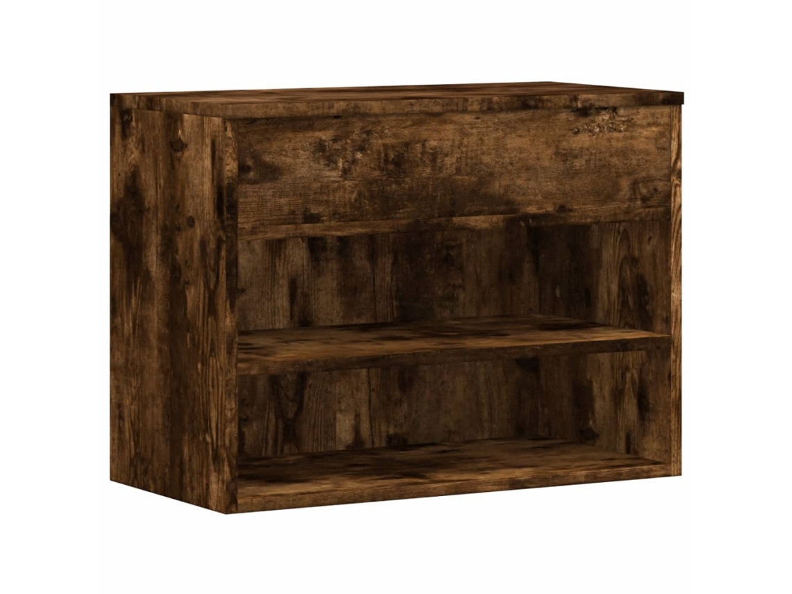Banco zapatero de madera de roble ahumado de MAISON EXCLUSIVE (60x30x45 cm)