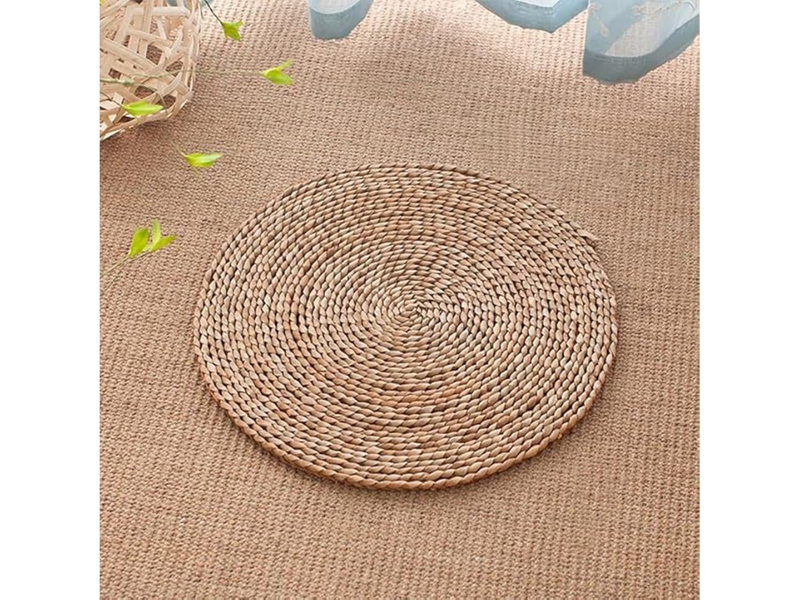 Cojín Redondo De Ratán, Multiusos, 50 Cm De Diámetro (marrón) Czhhmart