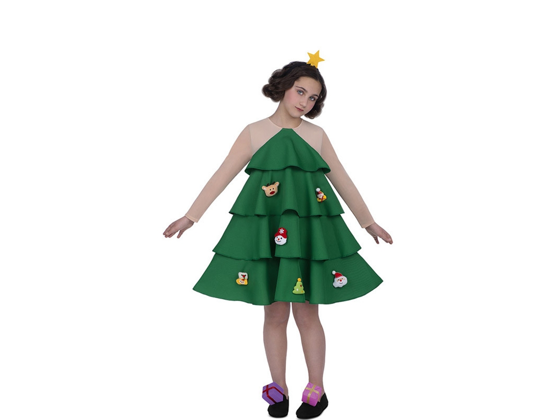 Disfraz de Niña MOM Fato De Árbol de Navidad Adornado de lujo (3-4 años)