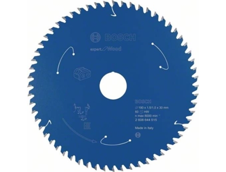 Disco de Sierra Circular BOSCH Para Sierra Sin Cables Expert para Madera 190x1.5/1x30 T60