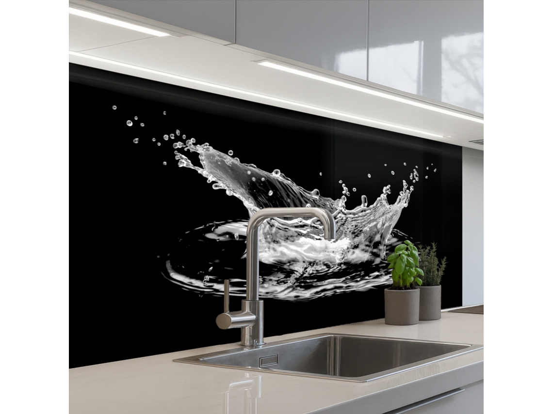 Paneles protectores contra salpicaduras de cocina - Agua - Salpicaduras - Negro 100x60 cm