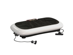 Plataforma vibratoria con 99 niveles y 2 bandas para fitness - Blanco/Negro