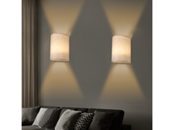 2026-lámpara De Pared Rgbw Con Tela, Aplique De Pared Regulable, 2 Piezas Con Control Remoto Para Dormitorio Y Sala De Estar