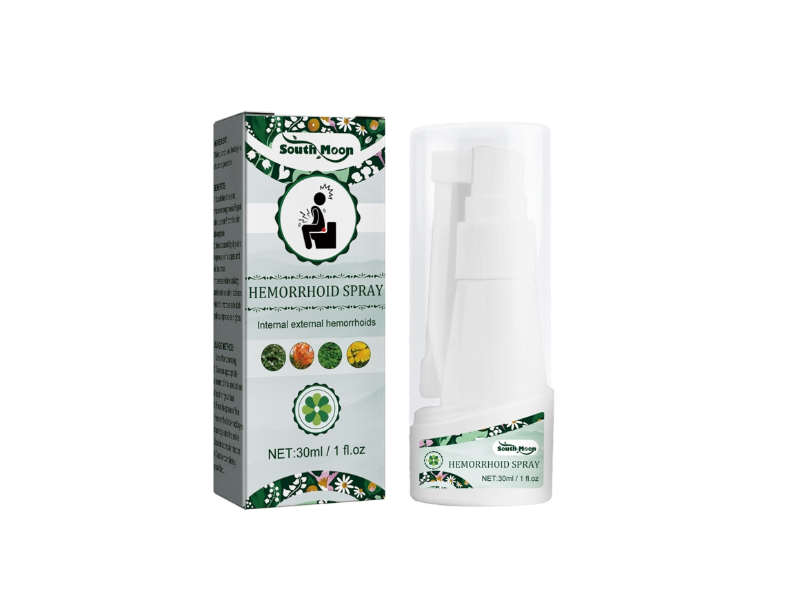Spray perianal calmante con hierbas para un alivio rápido.