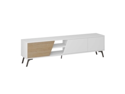 Mueble de TV VENPRODIN Fiona (180 cm - Blanco - Roble)