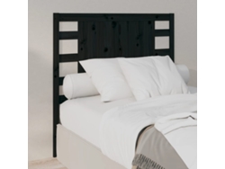 Cabecero Madera Maciza De Pino Negro 106x4x100 Cm