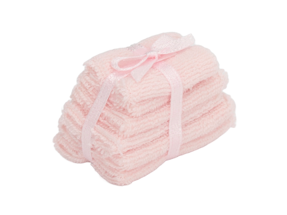 Toallas De Baño En Miniatura Para Casa De Muñecas, Escala 1:12, Color Rosa.