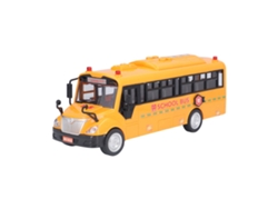 Autobús Escolar Amarillo Modelo Juguete Coche Plástico Con Puertas Abiertas Luces Y Sonidos