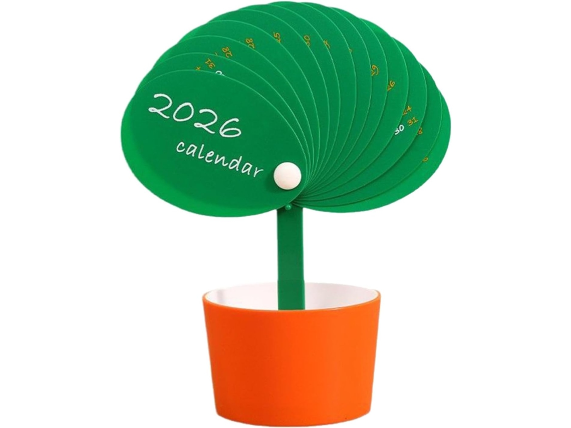 Calendário De Mesa 2026| Decoração Mensal Em Formato De Botão– Cúbico Com Porta- Canetas| Para Homens,