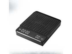 Minibalanza digital para café - 3 kg/0,1 g, USB-C con temporizador, negra, Hexinyigjly