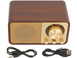 Altavoz Retro De Madera, Sonido Nítido, Portátil, Inalámbrico, Elegante.