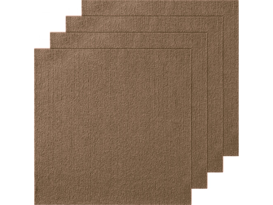 Juego de 10 Alfombras Modulares Autoadhesivas 45x45cm Marrón Oscuro Tekmaquinas