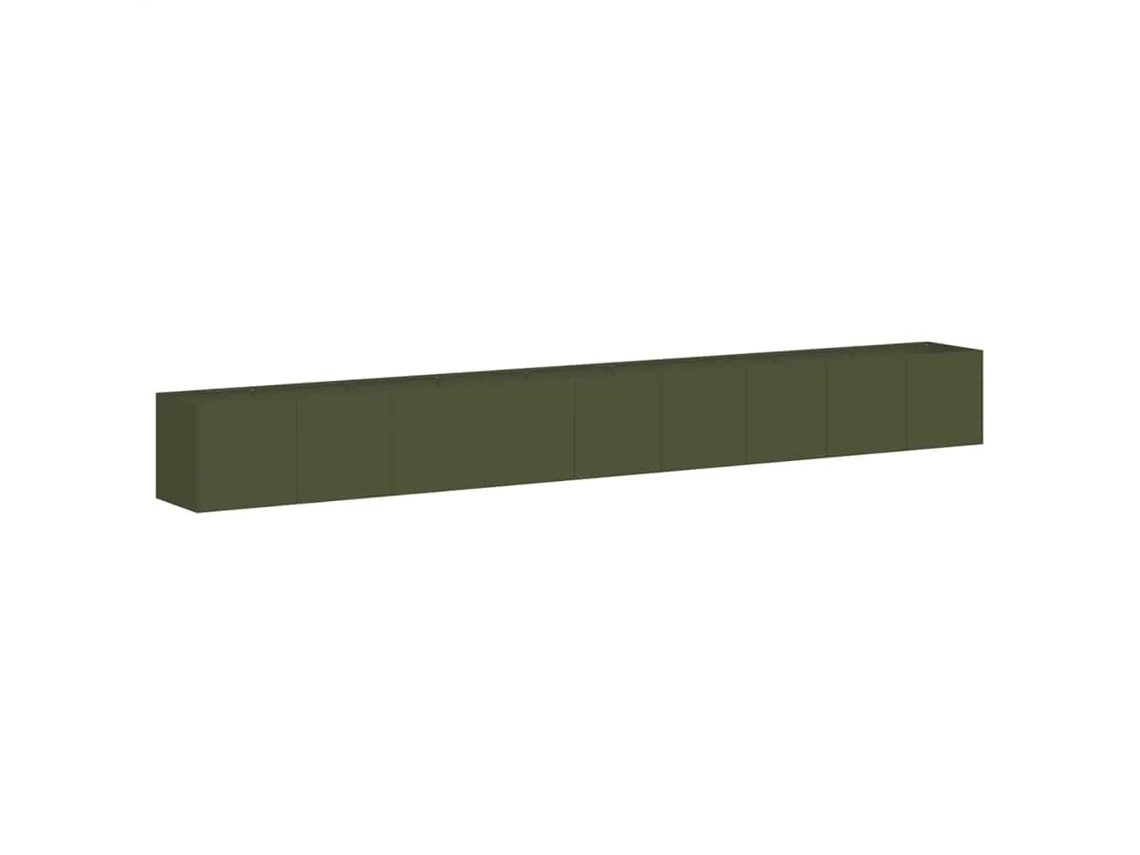 vidaXL Jardinera de acero laminado en frío verde oliva 360x40x40 cm