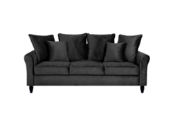 Sofá de 3 plazas BELIANI Bornholm de Terciopelo Negro 197x79x76