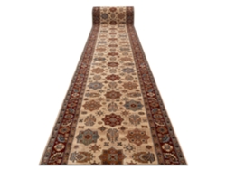 Alfombra De Pasillo Lana Keshan 7683/53555 Oriental, Marco Beige / Terracota - 100cm